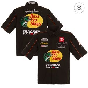 NASCAR Bass Pro Shops JH Design Embroidered Pit Shirt #19 Toyota Tracker Mens L